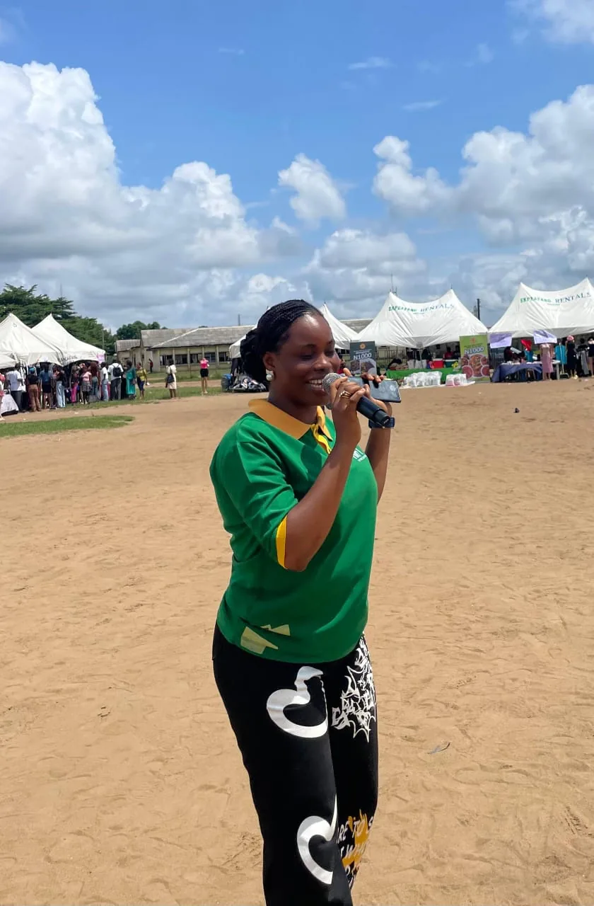 ARET representative speaking during a public community event